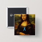 Mona Lisa mit blauer Schleibe Button (Vorne & Hinten)