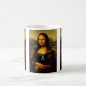 Mona Lisa mit blauer Schleibe Kaffeetasse (Mittel)