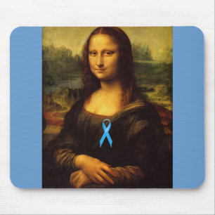 Mona Lisa mit blauer Schleibe Mousepad