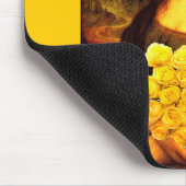 Mona Lisa mit Bouquet aus gelben Rosen Mousepad (Ecke)