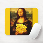 Mona Lisa mit Bouquet aus gelben Rosen Mousepad (Mit Mouse)