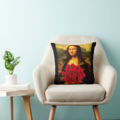 Mona Lisa mit Bouquet von Rote Rosen Kissen (Stuhl )