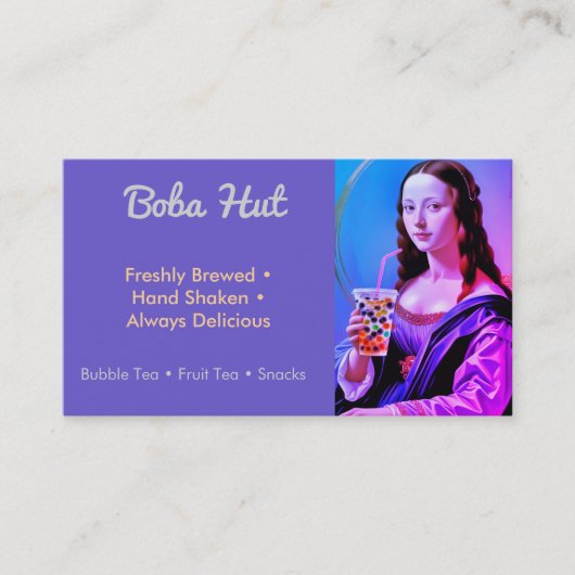 Mona Lisa mit Bubble Tea Visitenkarte (Vorderseite)
