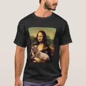 Mona Lisa mit Capybara Funny Art Malerei T-Shirt (Vorderseite)