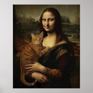 Mona Lisa mit Cat Poster