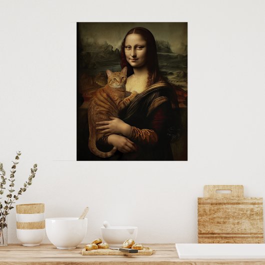 Mona Lisa mit Cat Poster (Küche)