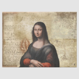 Mona Lisa mit da Vinci Notes Tissue Paper Seidenpapier