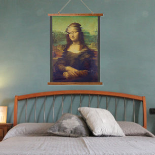Mona Lisa mit einem Funken Wandteppich Mit Holzrahmen