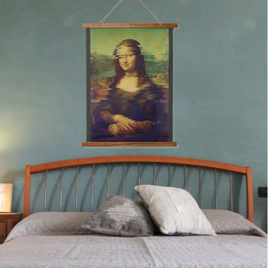 Mona Lisa mit einem Funken Wandteppich Mit Holzrahmen