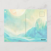 Mona Lisa mit einem großen Stück Pizza Postkarte (Rückseite)