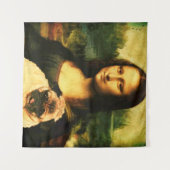Mona Lisa mit einem Mops, Liebhaber von Mops Wandteppich (Vorderseite (Horizontal))
