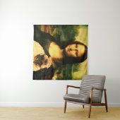 Mona Lisa mit einem Mops, Liebhaber von Mops Wandteppich (Beispiel (Horizontal))
