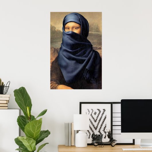 Mona Lisa mit einem Tuch Leonardo da Vinci Poster (Heimbüro)