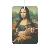 Mona Lisa mit einer Katze Autolufterfrischer (Vorderseite)