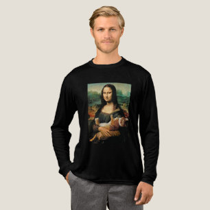 Mona Lisa mit einer Katze Tri-Blend Shirt