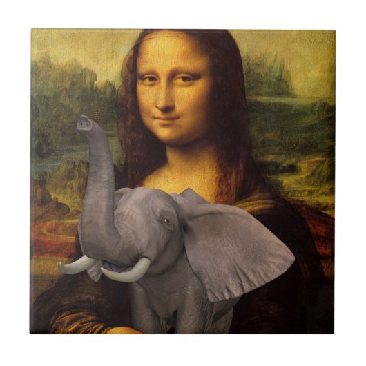 Mona Lisa mit Elephant Fliese (Vorderseite)