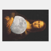 Mona Lisa mit Elephant Giraffe Vollmond Geschenkpapier Set (Vorderseite 3)