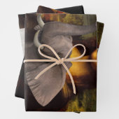 Mona Lisa mit Elephant Giraffe Vollmond Geschenkpapier Set (Beispiel)