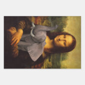 Mona Lisa mit Elephant Giraffe Vollmond Geschenkpapier Set (Vorderseite)