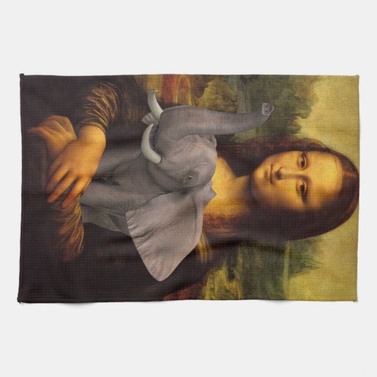 Mona Lisa mit Elephant Handtuch (Horizontal)