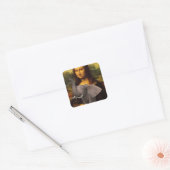 Mona Lisa mit Elephant Parody Quadratischer Aufkleber (Umschlag)