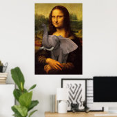 Mona Lisa mit Elephant Poster (Heimbüro)