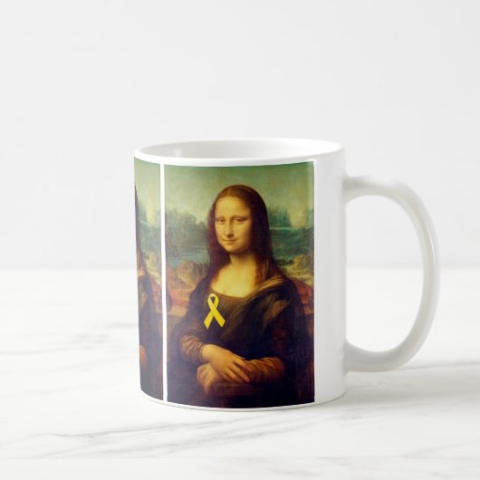 Mona Lisa mit gelbem Band Kaffeetasse (Rechts)