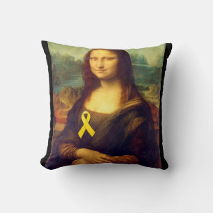Mona Lisa mit gelbem Band Kissen