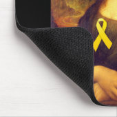 Mona Lisa mit gelbem Band Mousepad (Ecke)