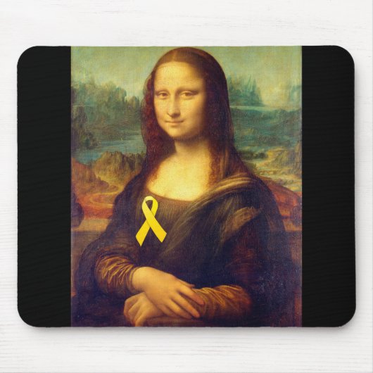 Mona Lisa mit gelbem Band Mousepad (Vorne)