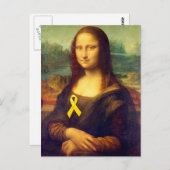 Mona Lisa mit gelbem Band Postkarte (Vorne/Hinten)