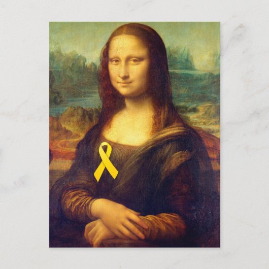 Mona Lisa mit gelbem Band Postkarte (Vorderseite)