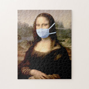 Mona Lisa mit Gesichtsmaske - Funny Flu Saison Puzzle