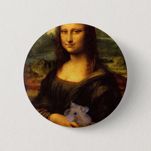Mona Lisa mit Hamster Button (Vorderseite)