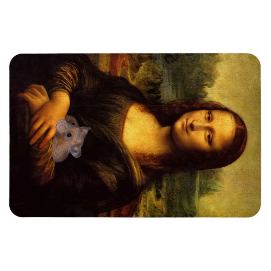 Mona Lisa mit Hamster Magnet (Horizontal)