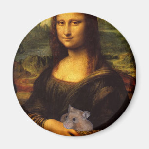 Mona Lisa mit Hamster Magnet
