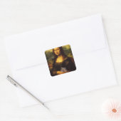 Mona Lisa mit Hamster Quadratischer Aufkleber (Umschlag)