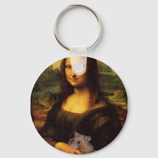 Mona Lisa mit Hamster Schlüsselanhänger (Vorderseite)