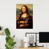 Mona Lisa mit heißem Tee (Leonardo da Vinci) Poster (Heimbüro)