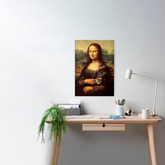 Mona Lisa mit heißem Tee (Leonardo da Vinci) Poster