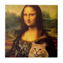 Mona Lisa mit ihrem Haustier, Katzen Pelzfellliebh