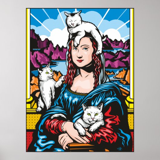 Mona Lisa mit ihren Katzen Poster (Vorne)