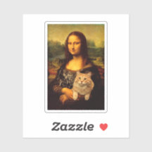 Mona Lisa mit Katze (Katzen-Pelz) Katzen Liebhaber