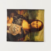 Mona Lisa mit Katze (Katzen-Pelz) Katzen Liebhaber Wandteppich (Vorderseite (Horizontal))