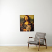 Mona Lisa mit Katze (Katzen-Pelz) Katzen Liebhaber Wandteppich (Beispiel)