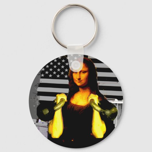 Mona Lisa mit KettleBells Schlüsselanhänger (Vorderseite)