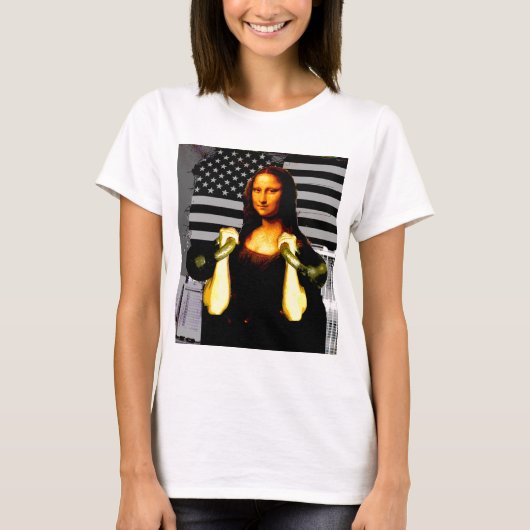 Mona Lisa mit KettleBells T-Shirt (Vorderseite)