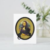 Mona Lisa mit Les Chats Noir, Parodie Postkarte (Stehend Vorderseite)