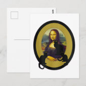 Mona Lisa mit Les Chats Noir, Parodie Postkarte (Vorne/Hinten)