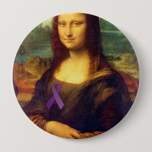 Mona Lisa mit Lila Band Button (Vorderseite)